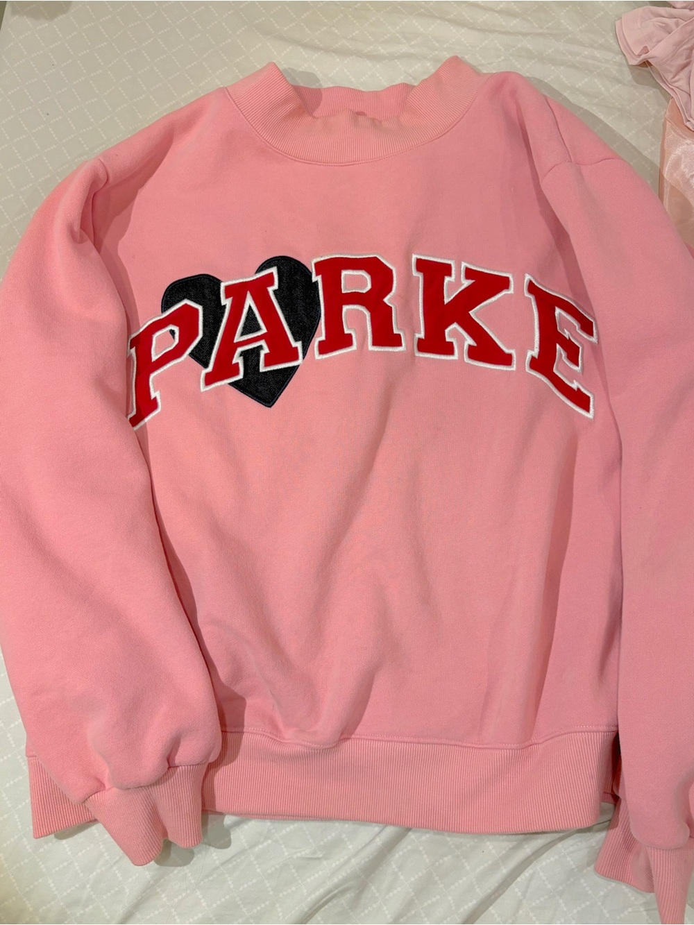Pink PARKE Appliqué Crewneck Sweatshirt